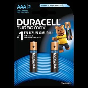 DURACELL TURBO MAX AAA İNCE KALEM PİL 2li