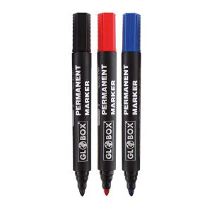 GLOBOX PERMANENT MARKER KIRMIZI 12li YUVARLAK UÇ