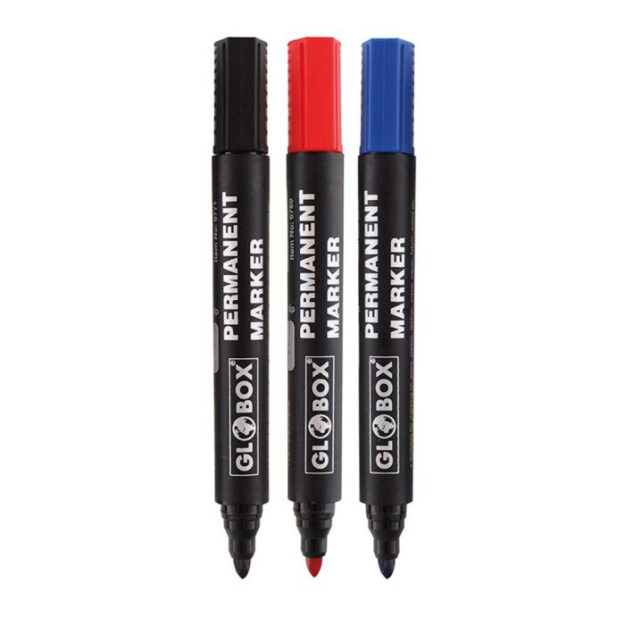 globox-permanent-marker-kirmizi-12li-yuvarlak-uc